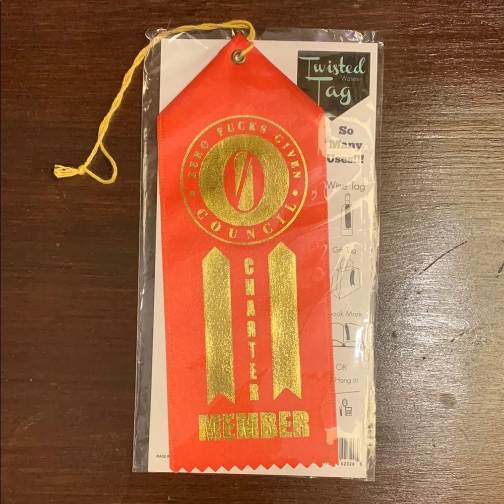 🌟 Zero Fucks Given Council Charter Member Ribbon Orange New in Package! 🌟